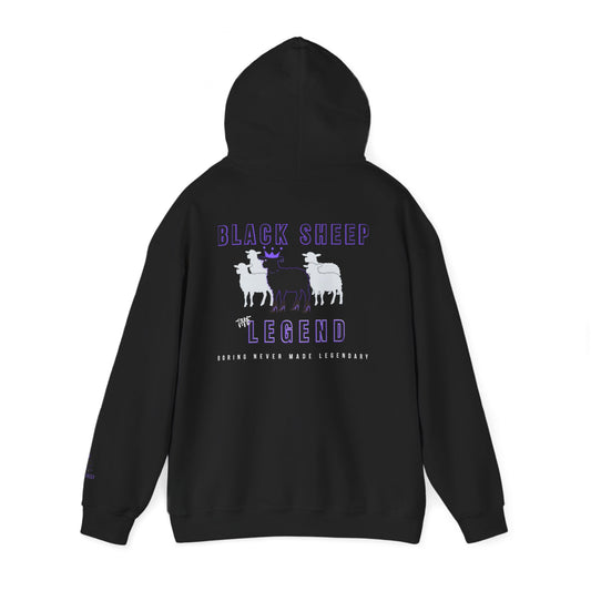 Black Sheep (in purple stilettos) The Legend Hoodie, Unisex Feminine Cut