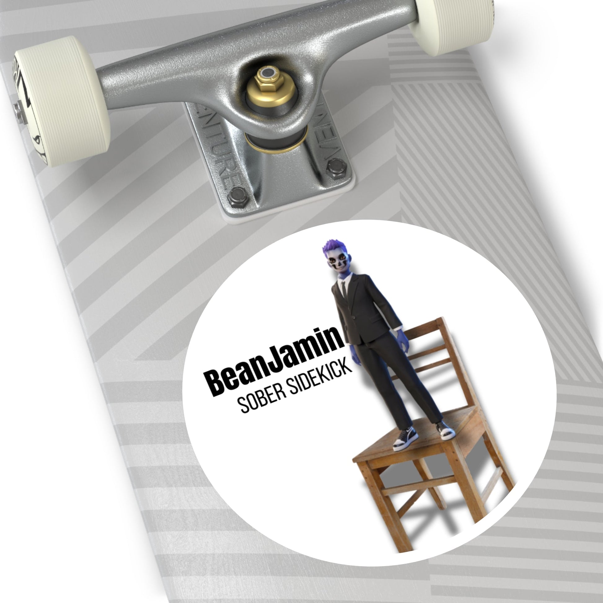 BeanJamin Sober Sidekick Vinyl Sticker Printify