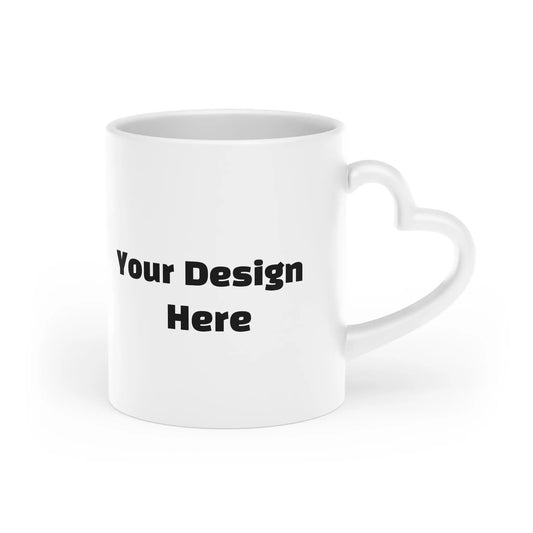 Custom Heart-Shaped Handle Mug, Spread Love + Personalize Printify