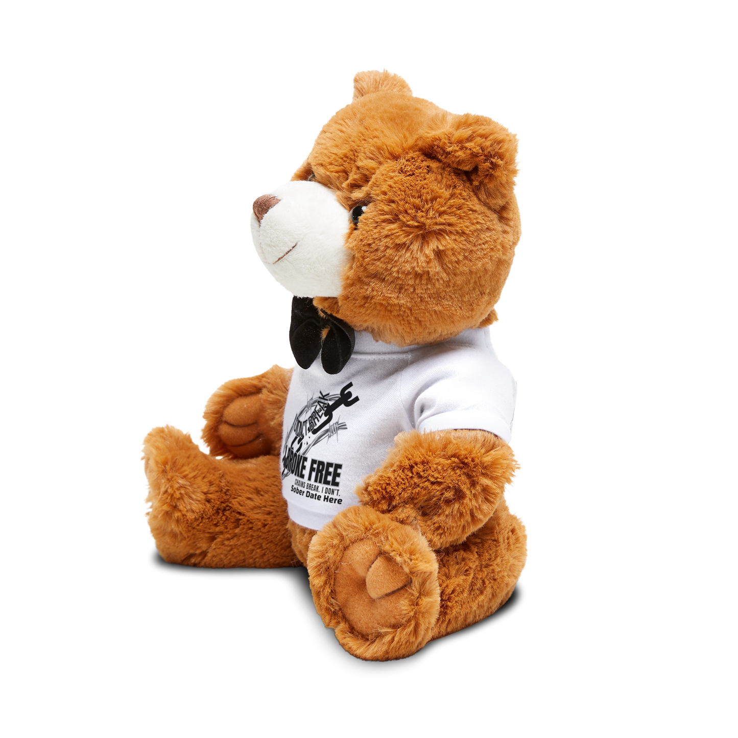 Black Chain Edition “I Broke Free” Recovery Teddy Bear – Custom Sobriety Date Plush (Limited Edition)