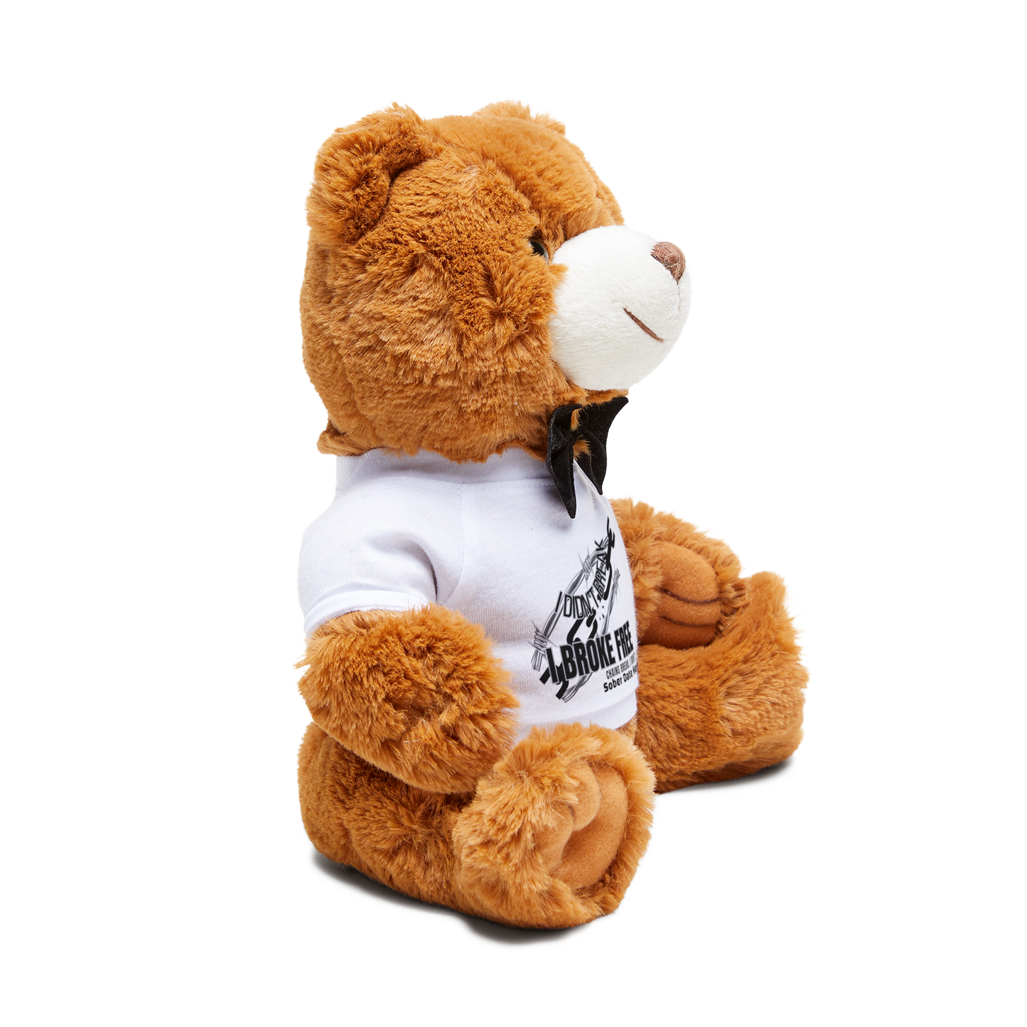 Black Chain Edition “I Broke Free” Recovery Teddy Bear – Custom Sobriety Date Plush (Limited Edition)