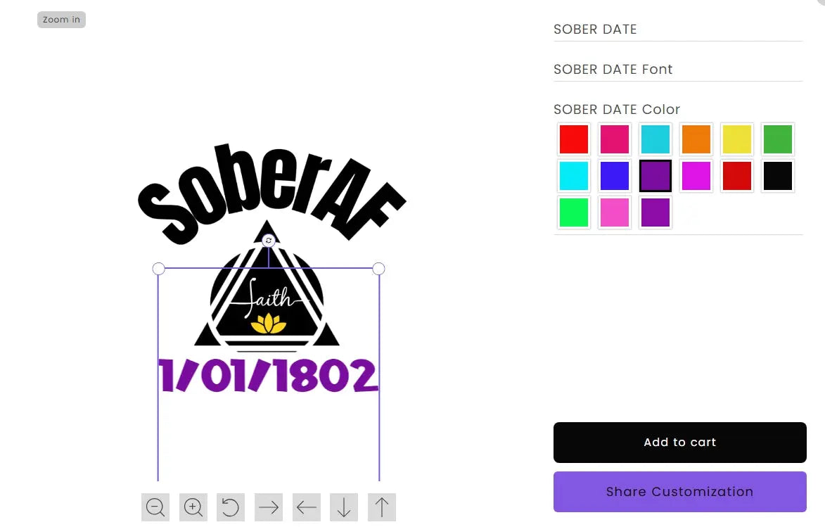Sober AF custom sober date