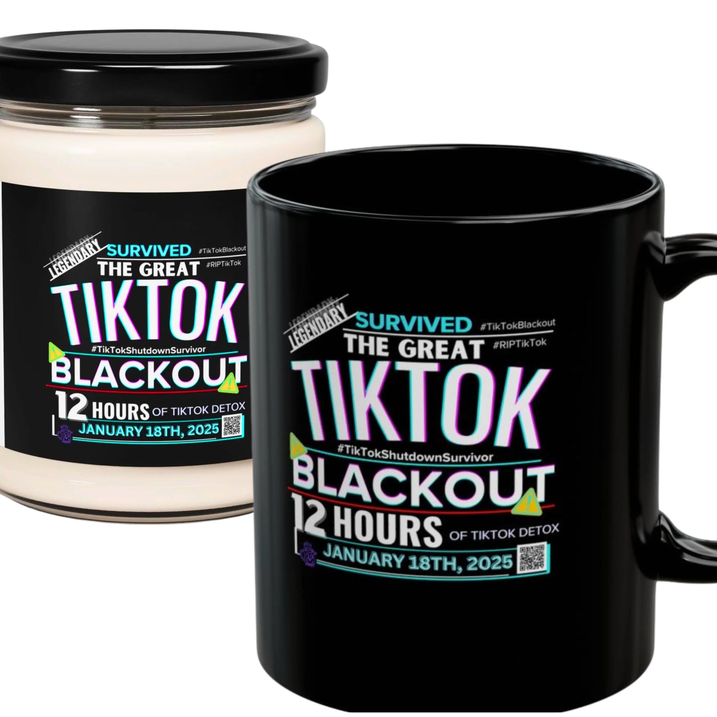 TikTok Blackout Mug and Soy Candle, The Bean Grind