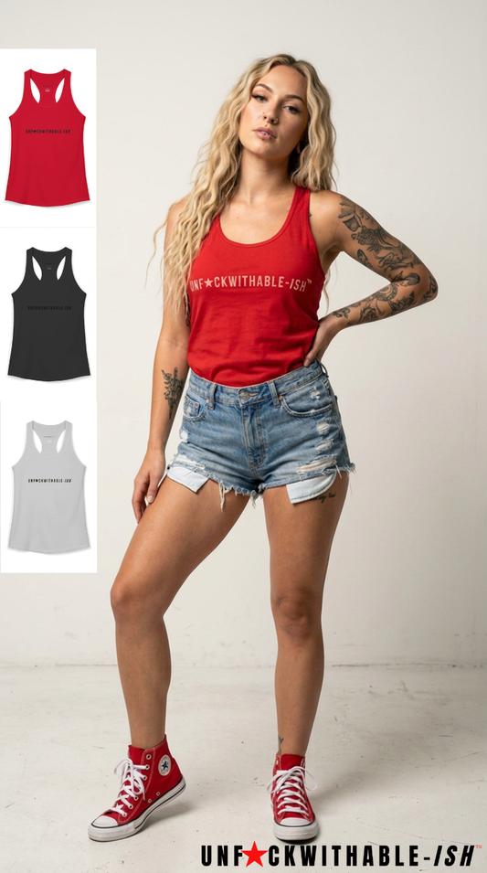 UNF★CKWITHABLE-ISH™ Women's Racerback Tank Top, 3 Colors Available