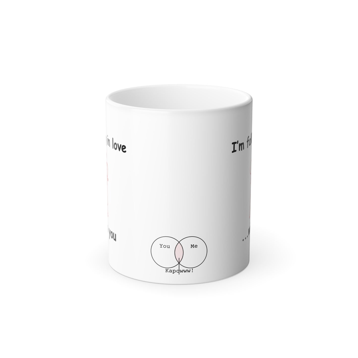 Hidden Message Color Changing Mug, I think I'm Falling In Love - Color Morphing