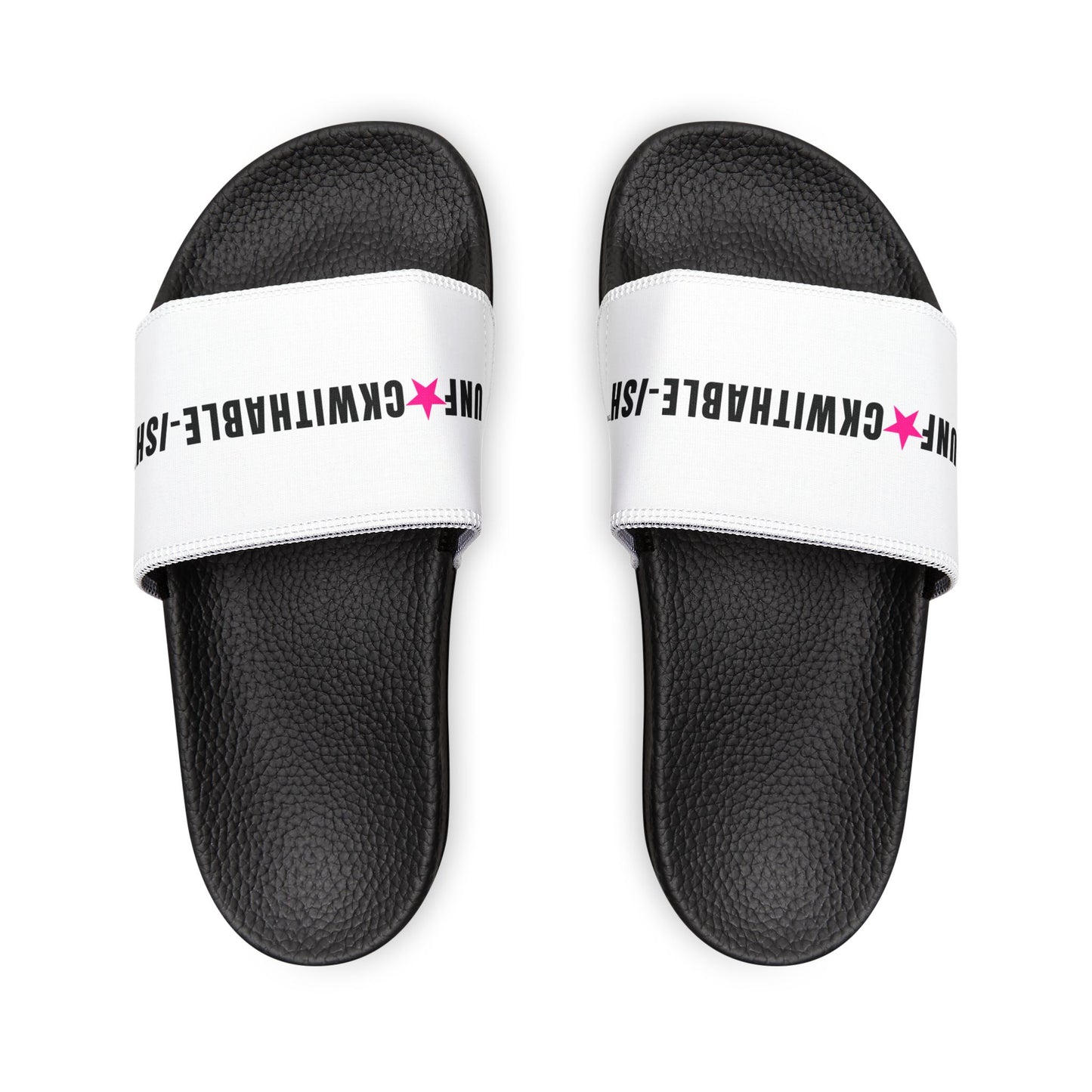 UNF★CKWITHABLE-ISH Women’s Slides — Hot-Pink Star Edition