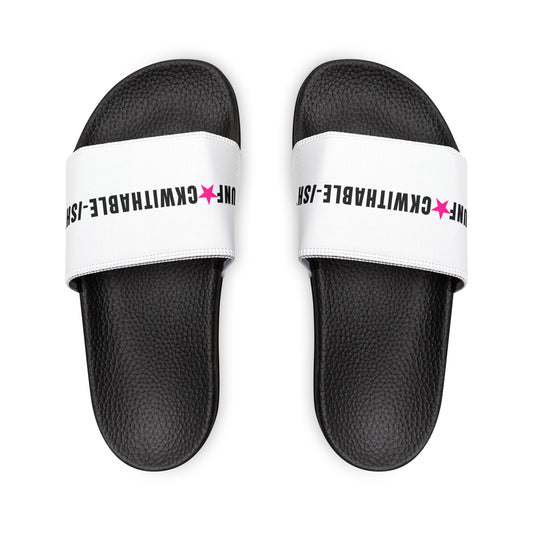 UNF★CKWITHABLE-ISH Women’s Slides — Hot-Pink Star Edition