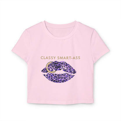 Classy Smart-Ass Women's Cropped Baby Tee Organic Cotton