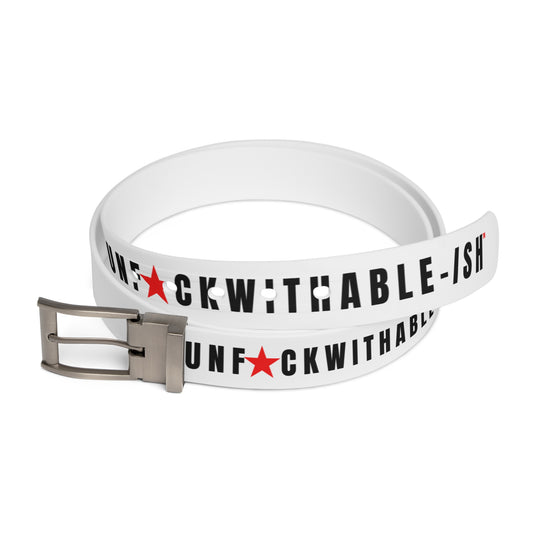 UNF★CKWITHABLE-ISH™ Belt White, Black/Red Star
