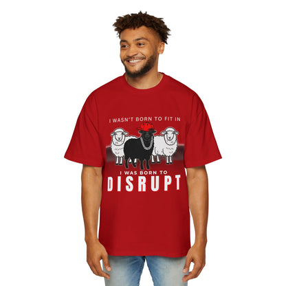 Men's Oversized Black Sheep Born to Disrupt T-Shirt, Rebel Streetwear
