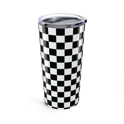 Retro-Rebel Unf★ckwithable-ish Tumbler, Black White Checker, Electric Blue