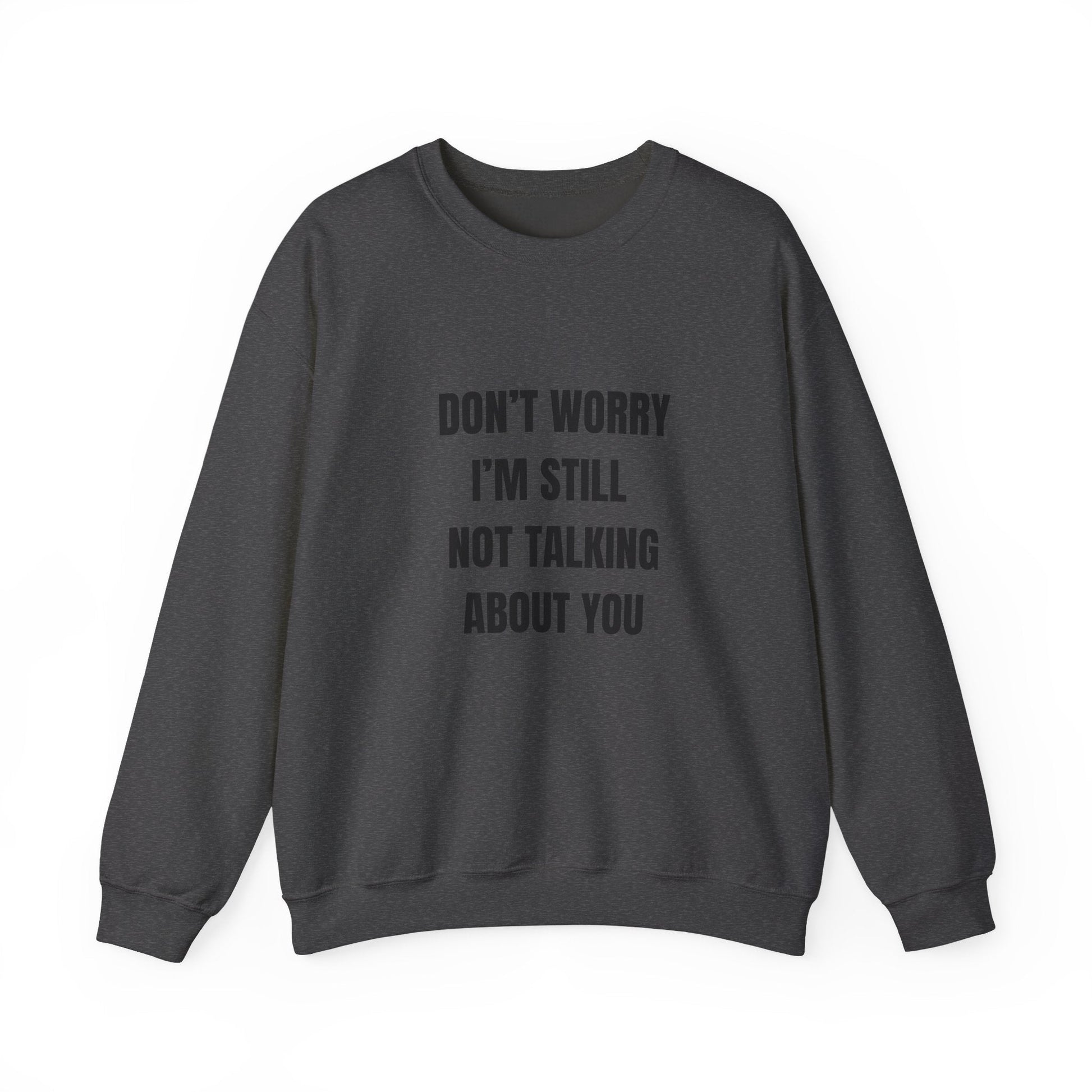 Funny Crewneck Heavy-Weight Sweatshirt - Don't Worry I'm Still Not Talking About You Printify
