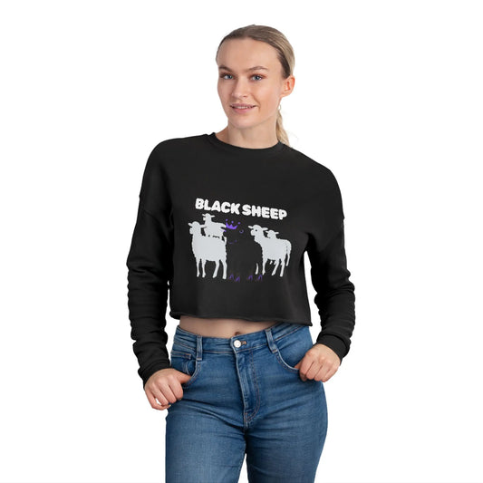 Black Sheep Purple Graphics Cropped Sweater - Soft AF Printify