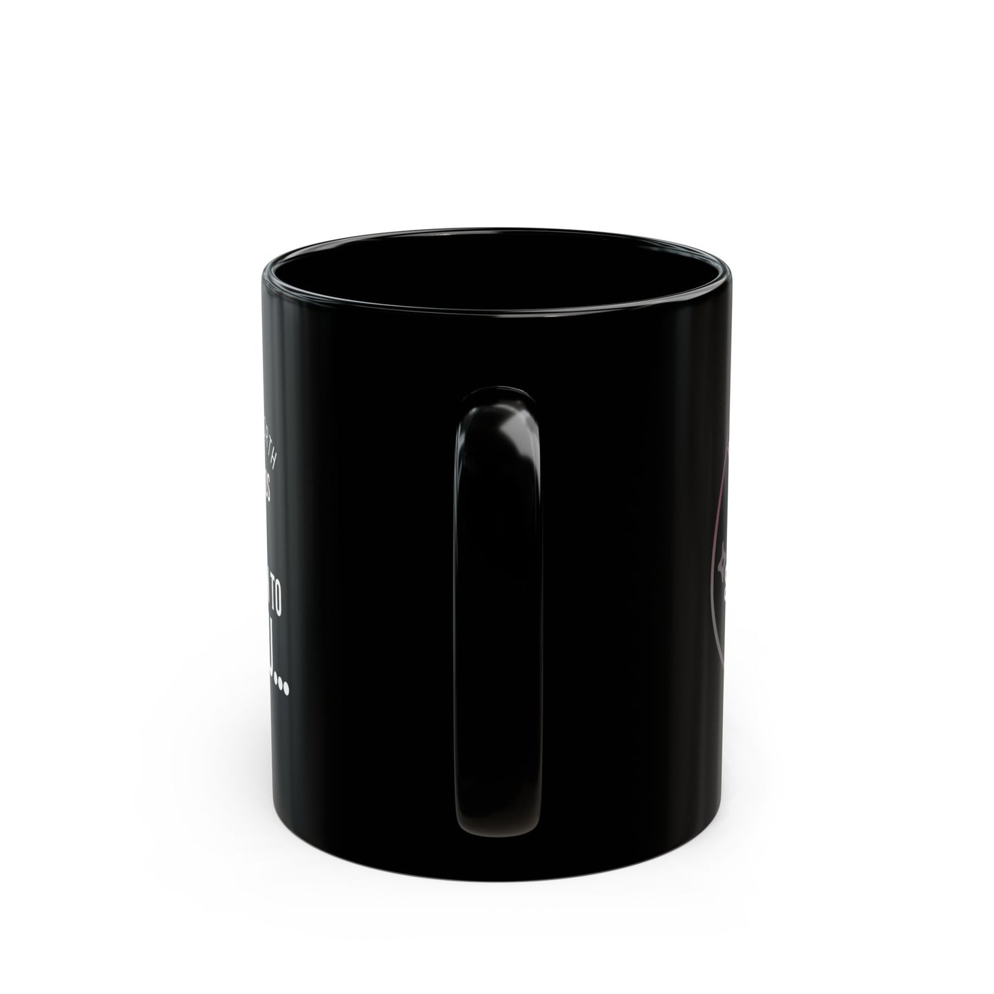 Schwarze Keramiktasse mit Aufschrift „Spiritualität“