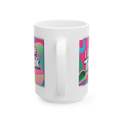 TikTok Inspired Mug, I love TikTok Pink & Green