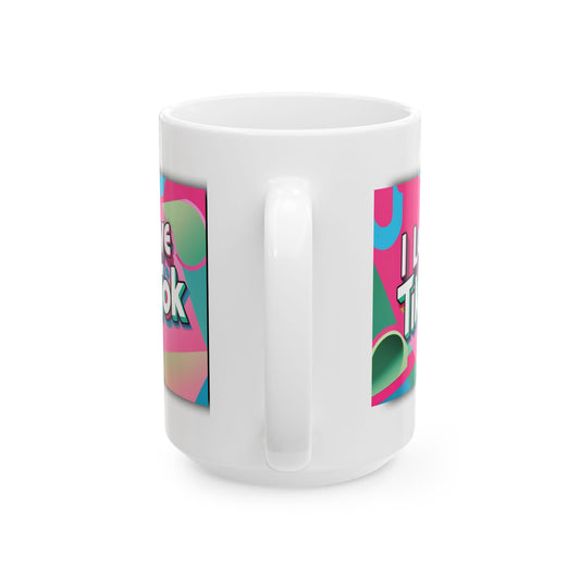 TikTok Inspired Mug, I love TikTok Pink & Green