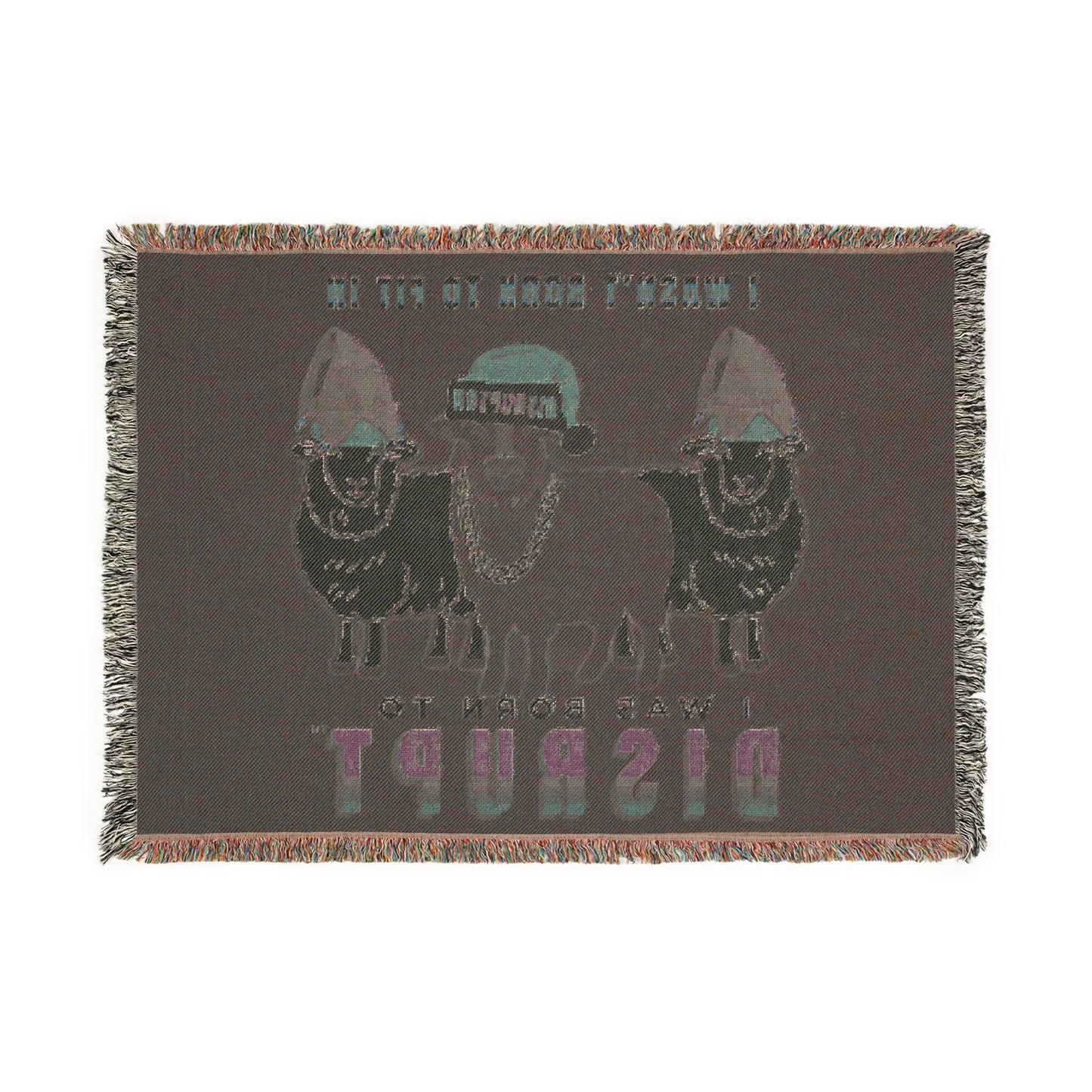 Born To Disrupt Premium Woven Blanket – Holiday Rebel LIMITED Edition