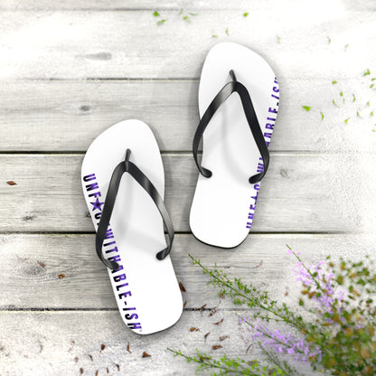 UNF★CKWITHABLE-ISH™ Flip Flips White with Gradient Purple/Purple