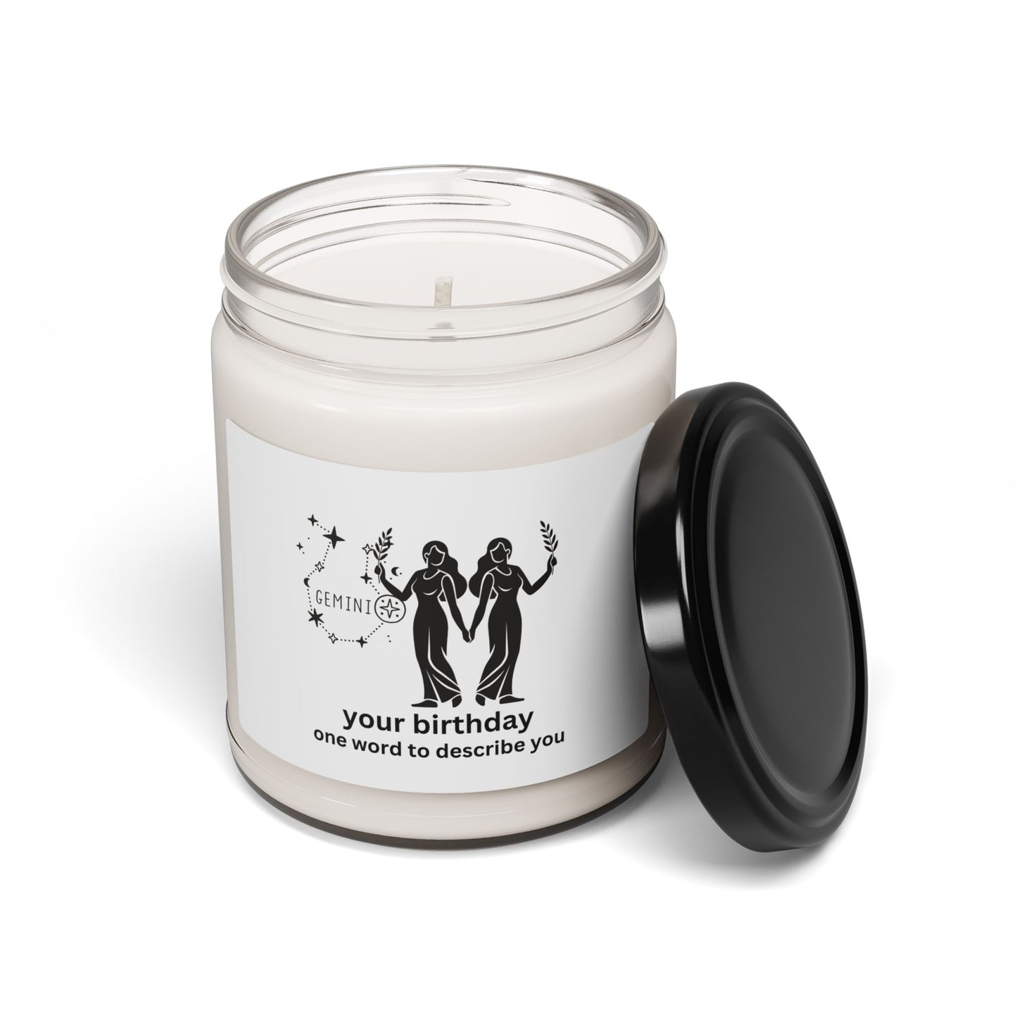Customized Astrology Scented Soy Candle, Gemini Birthday
