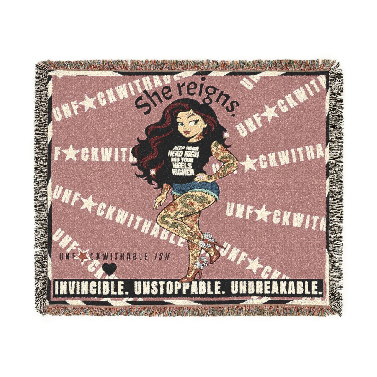 Rebel Sexy Tattoed Chic, High-Quality Woven Blanket
