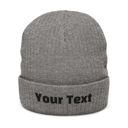 Custom Text Unisex Knit Beanie, Say Less (Wear It Loud) Printify