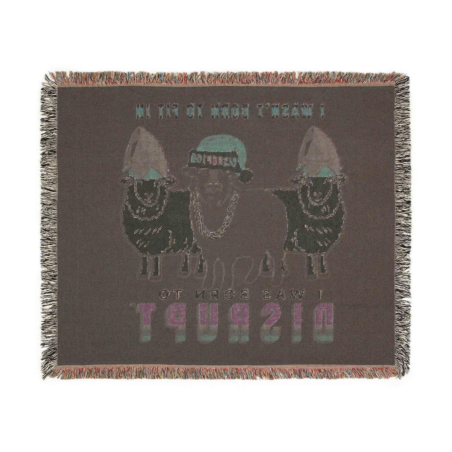 Born To Disrupt Premium Woven Blanket – Holiday Rebel LIMITED Edition