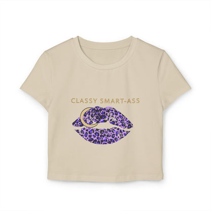 Classy Smart-Ass Women's Cropped Baby Tee Organic Cotton