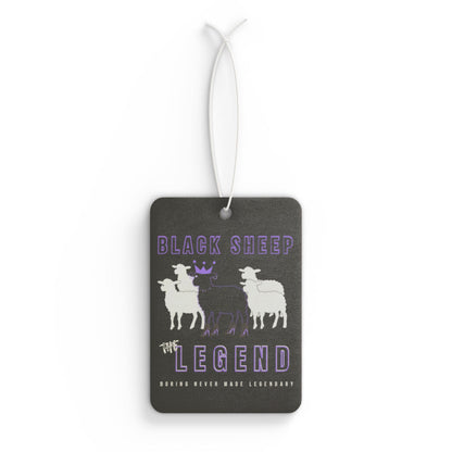 Black tag with white sheep illustration and text on a white background The Bean Grind shop