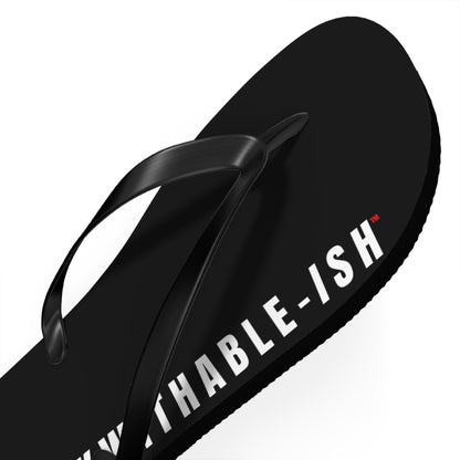 UNF★CKWITHABLE-ISH™ Flip Flops White/Red Star