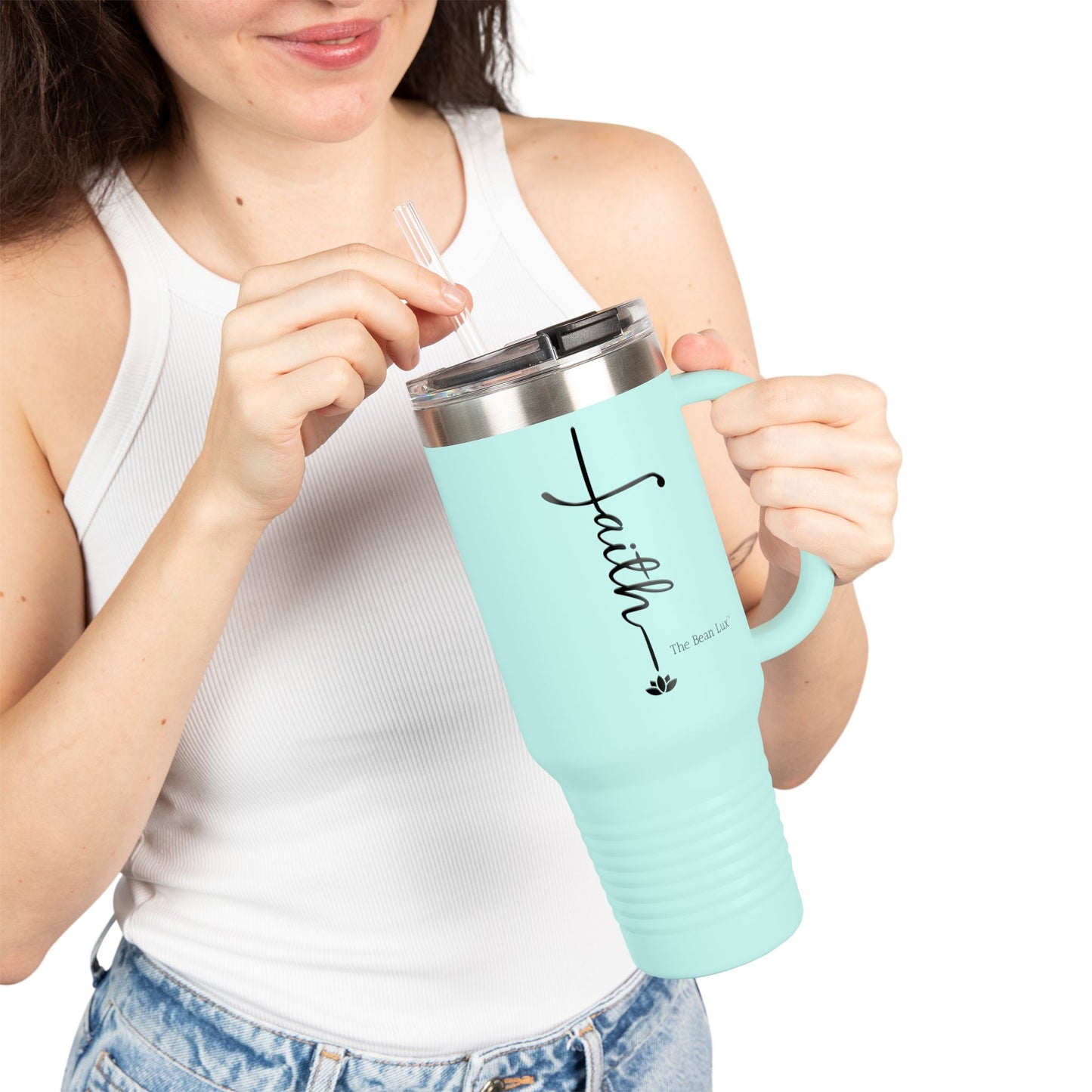 The Bean Lux™ Premium Insulated Travel Mug 40oz, "Faith"- 5 Colors