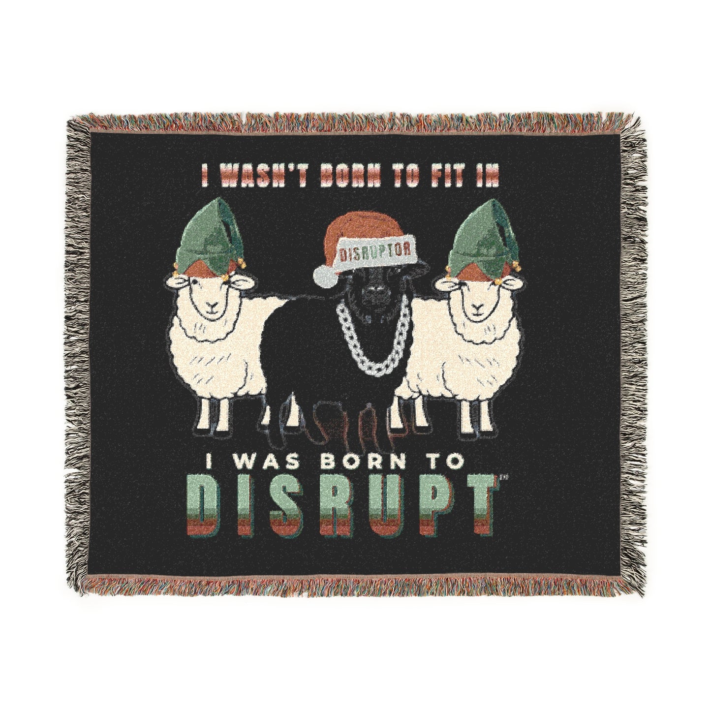Born To Disrupt Premium Woven Blanket – Holiday Rebel LIMITED Edition