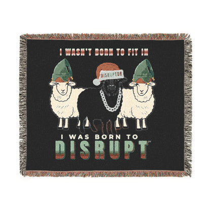 Born To Disrupt Premium Woven Blanket – Holiday Rebel LIMITED Edition