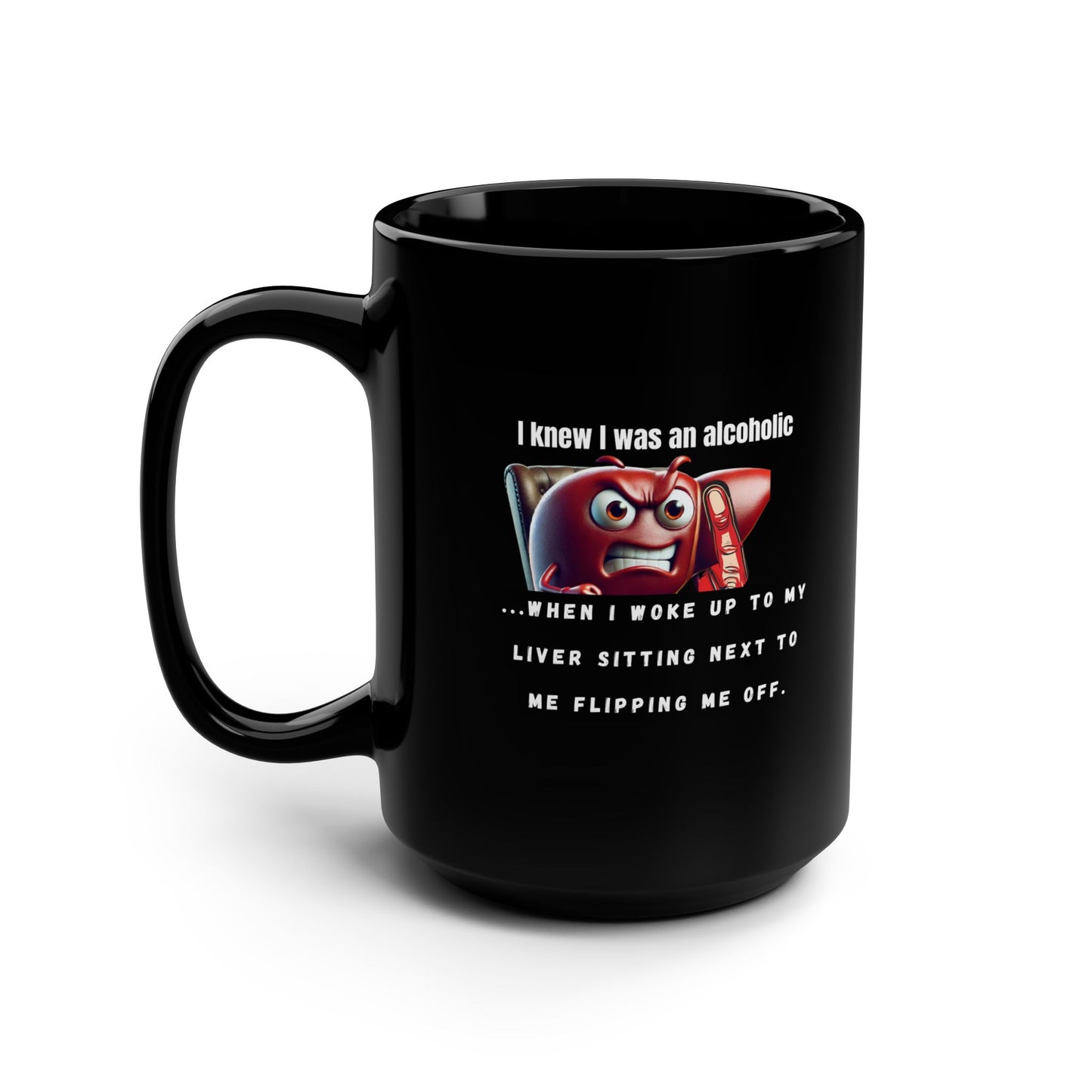 Funny Black Mug, Alcoholic AA