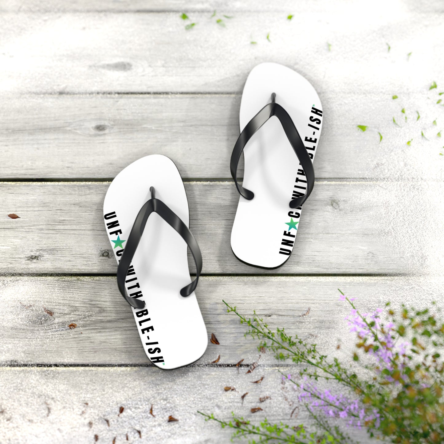 UNF★CKWITHABLE-ISH™ Flip Flops Star Black/Teal Star