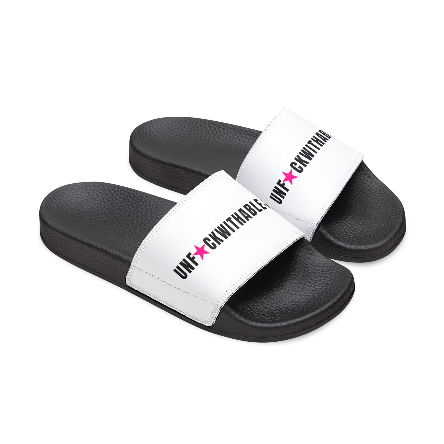 UNF★CKWITHABLE-ISH Women’s Slides — Hot-Pink Star Edition