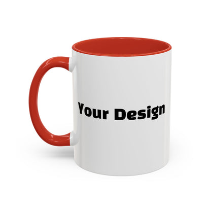 Custom Accent Coffee Mug, Personalized Design, Variety Colors