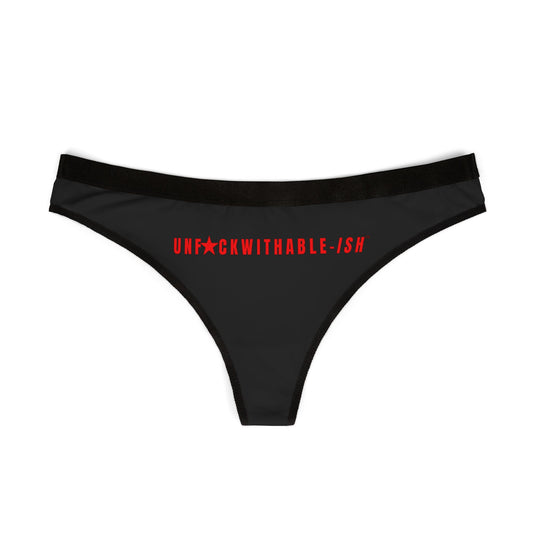 UNF★CKWITHABLE-ISH™ Low-Rise Thong — Black with Red Text, Valentine Edition