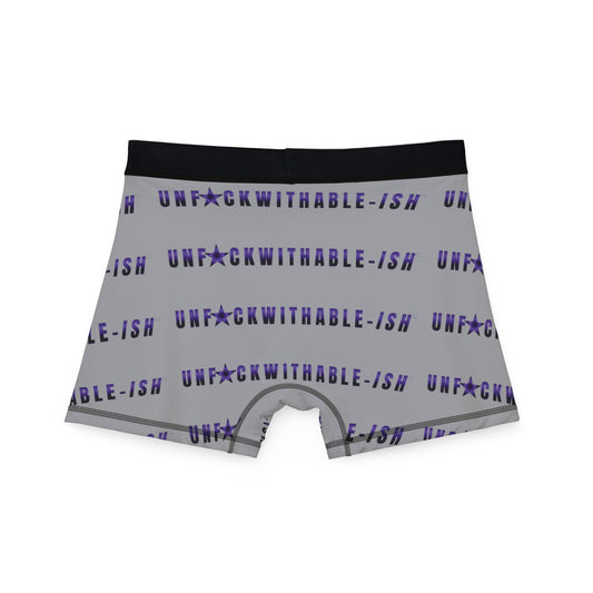UNF★CKWITHABLE-ISH™ Boxer Briefs – Gray with Purple Star, Chaos Meets Clarity
