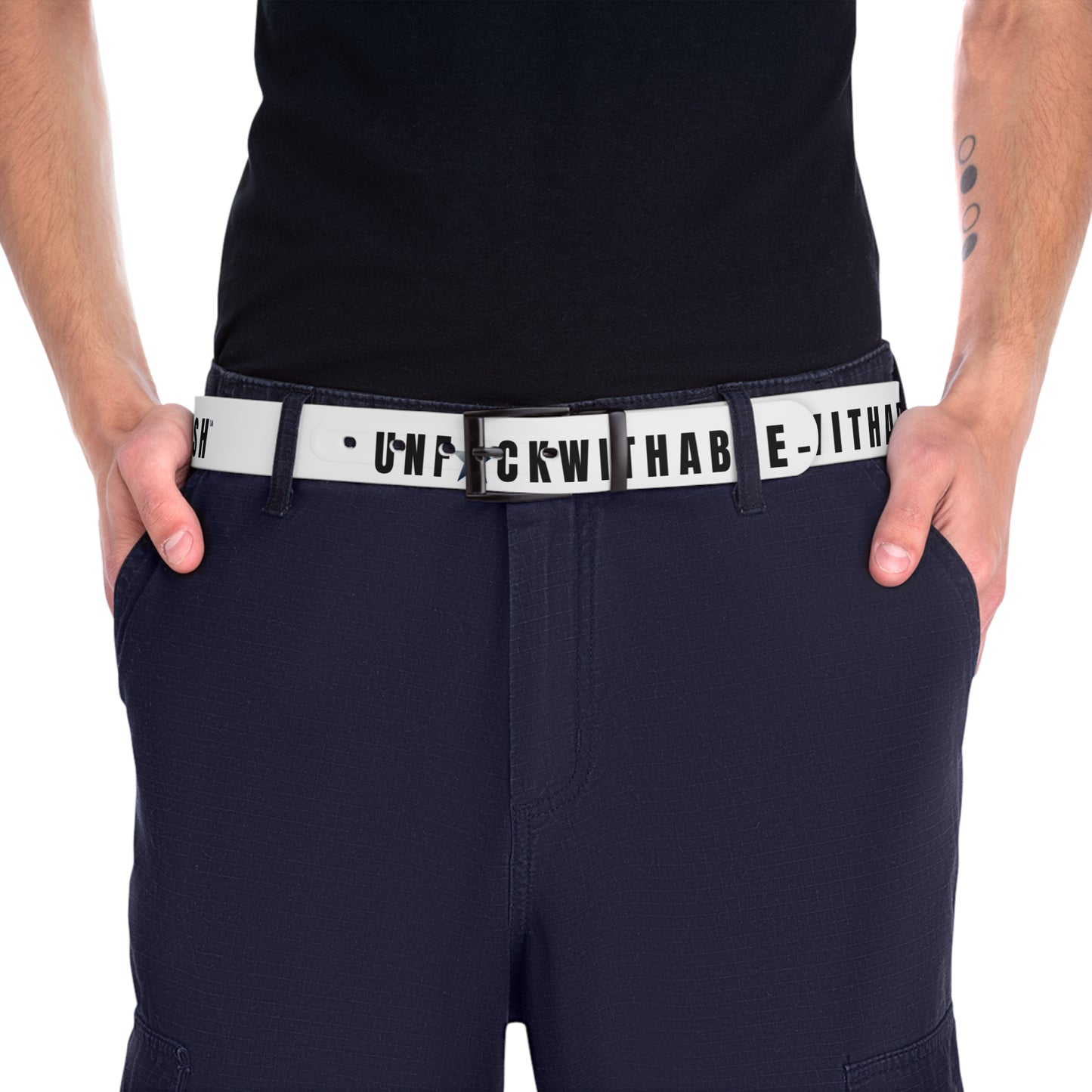 UNF★CKWITHABLE-ISH™ Belt White/Black/Grey Gradient Star