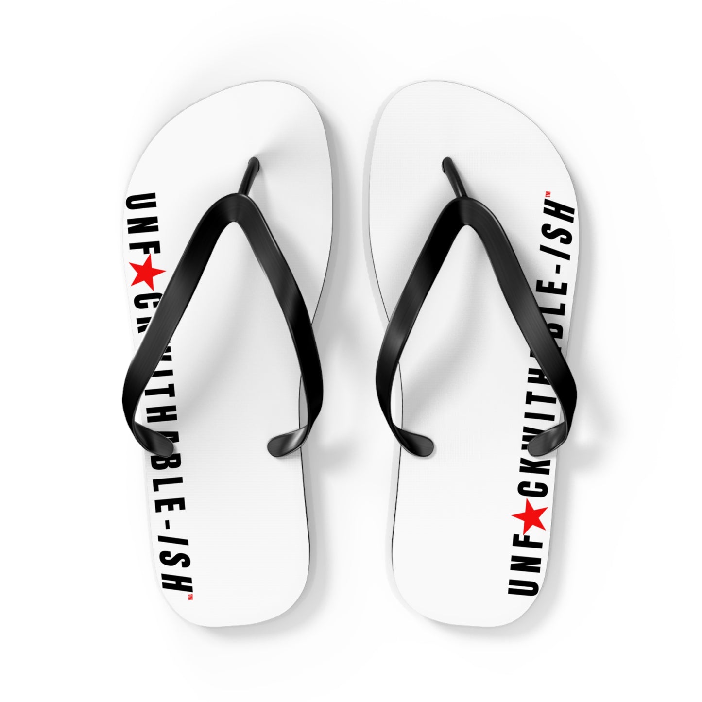 UNF★CKWITHABLE-ISH™ Flip Flops Black/Red Star