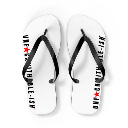 UNF★CKWITHABLE-ISH™ Flip Flops Black/Red Star