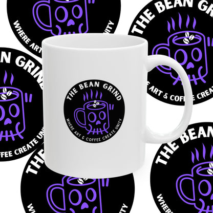 The Bean Grind™ Ceramic Mug, Branded Lil' Bean Dude