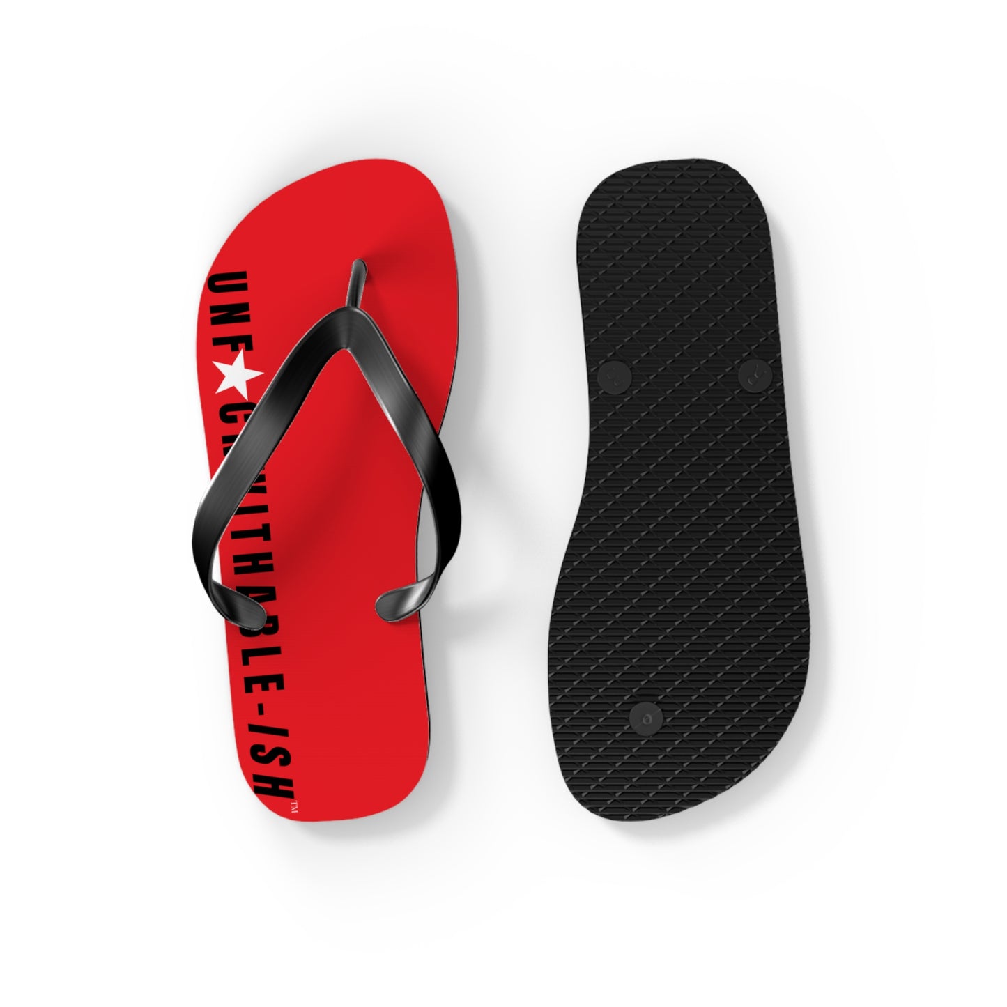 UNF★CKWITHABLE-ISH™ Flip Flops Black, Red/White
