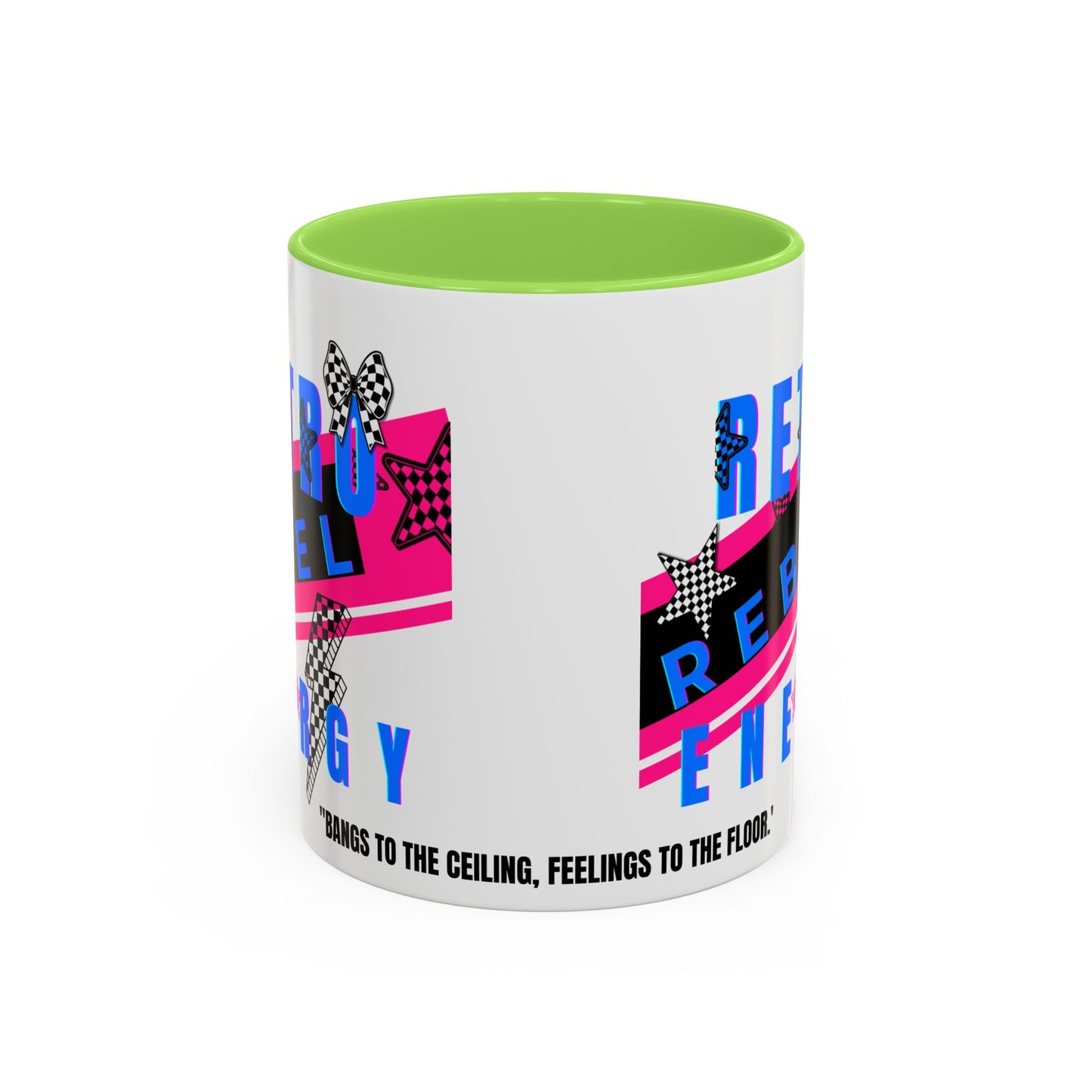 Retro Rebel Mug, 90s Pop Culture Nostalgia, "Bangs to the Ceiling"