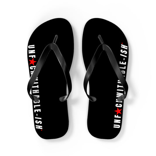 UNF★CKWITHABLE-ISH™ Flip Flops White/Red Star