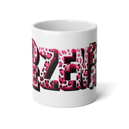 Inspirational Bold Leopard Print Jumbo Mug, 20oz Coffee Cup for Animal Lovers