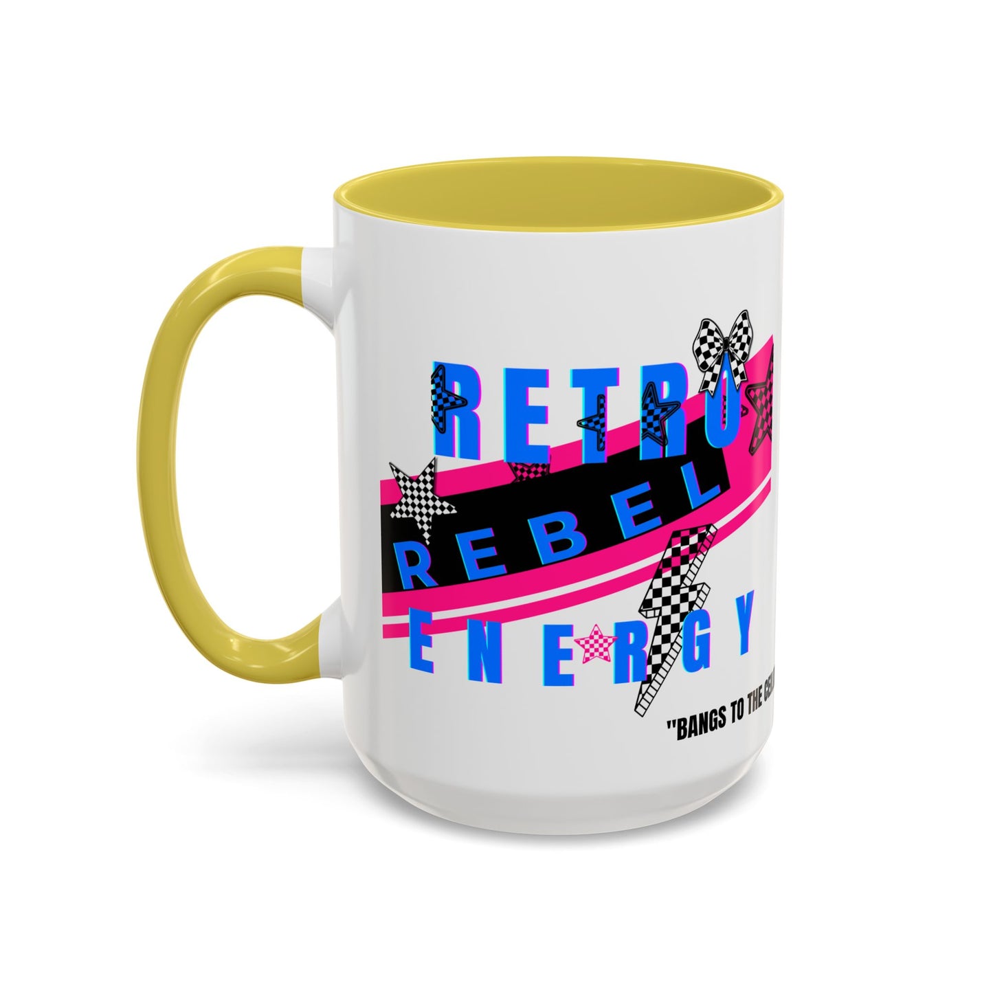 Retro Rebel Mug, 90s Pop Culture Nostalgia, "Bangs to the Ceiling"