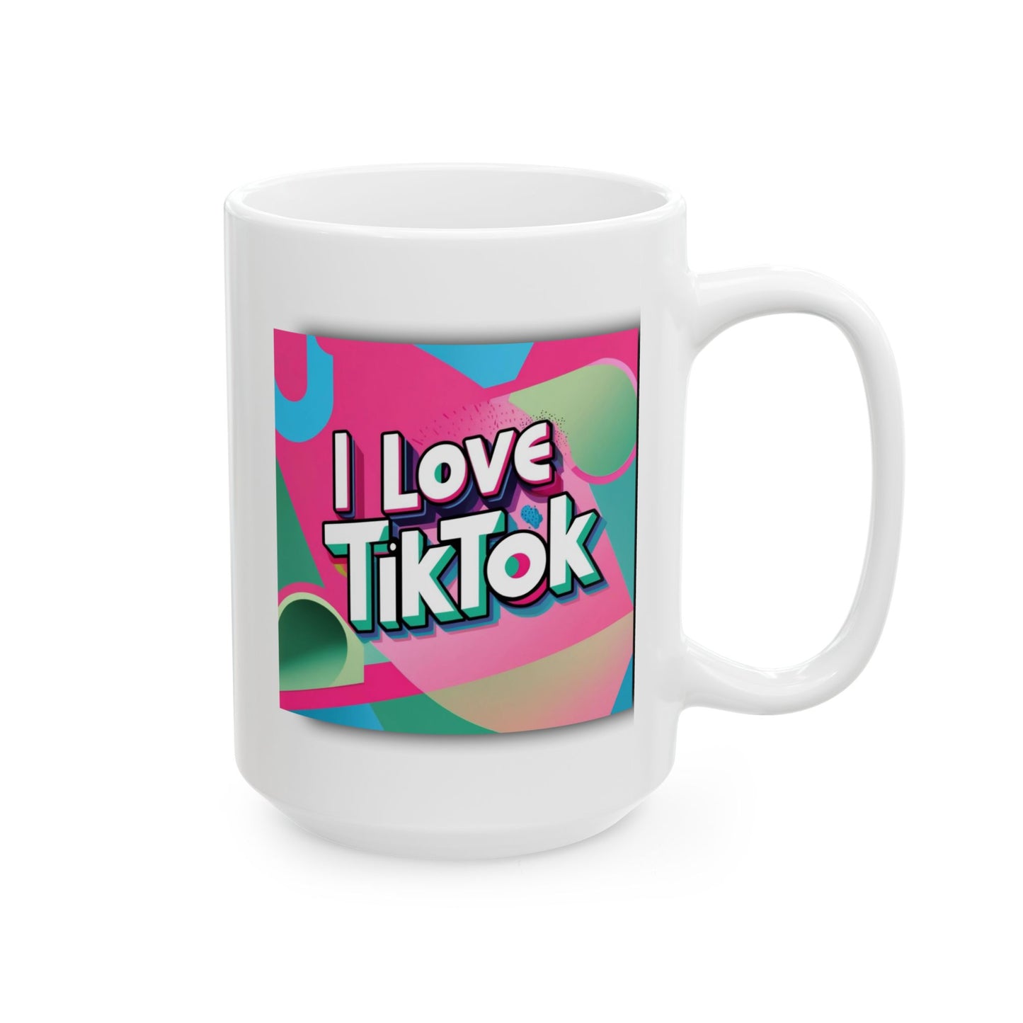 TikTok Inspired Mug, I love TikTok Pink & Green