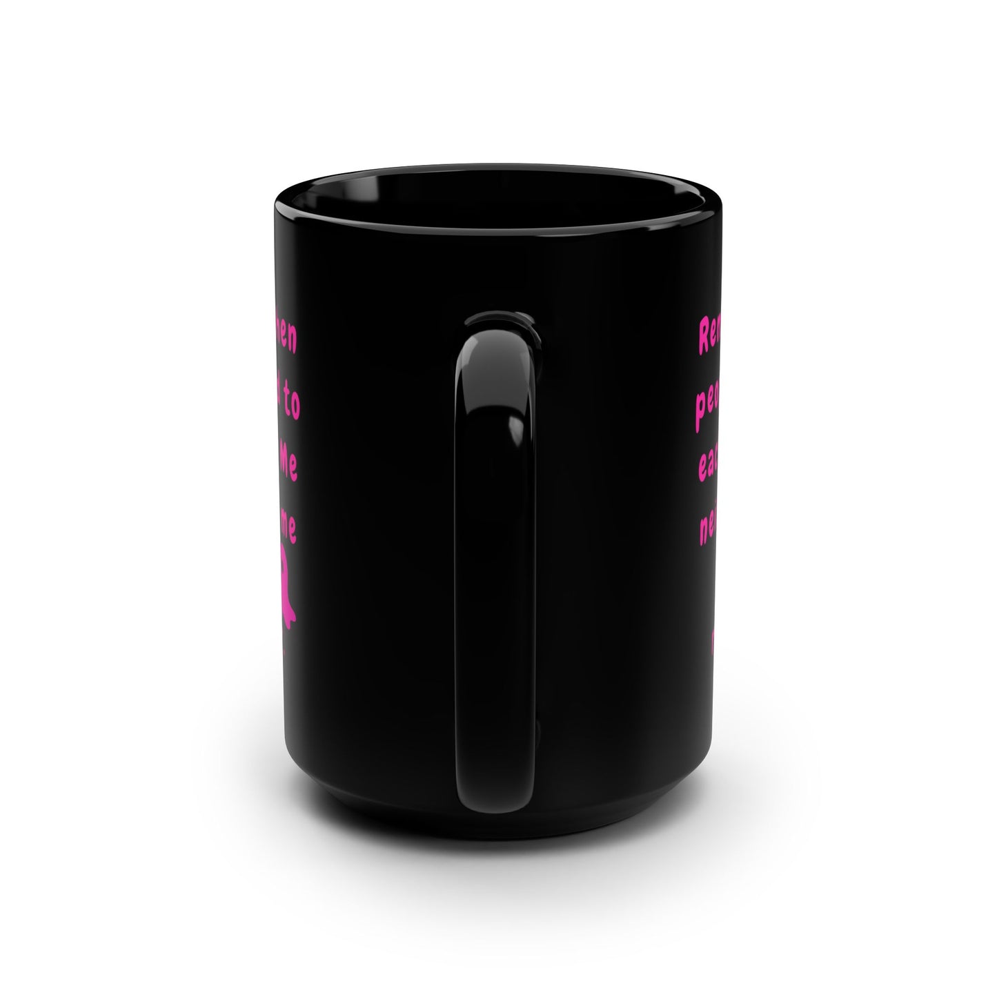 Funny Nostalgic Black Ceramic Mug , 15oz with Playful Ghost Design