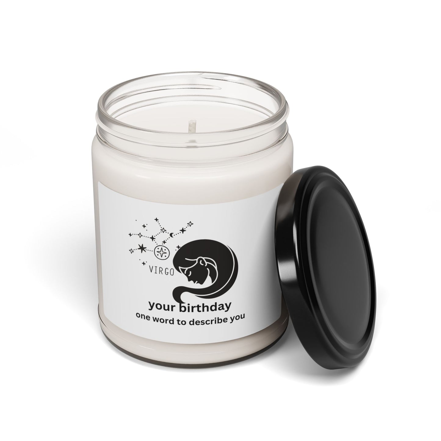 Customized Astrology Scented Soy Candle, Virgo Birthday